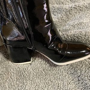 Patent ankle boot